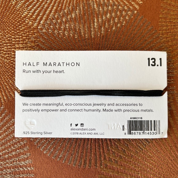 Alex And Ani Kindred Cord - Half Marathon 13.1 - Sterling Silver - Picture 2 of 2